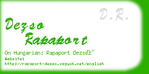 dezso rapaport business card